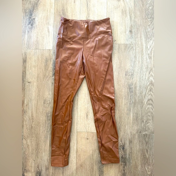 Catherine Malandrino Pants - Catherine Malandrino Womens Brown Super Stretch Skinny Faux Leather Leggings NWT